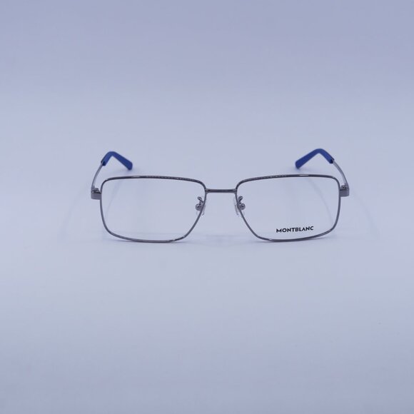 Montblanc MB0108O 002 Eyeglasses Ruthenium 57mm Rectangle Frame - Picture 3 of 9